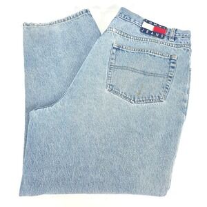 Vintage Tommy Hilfiger Y2K Baggy Jeans Men 40x29 (42x30) Flag Logo 2001 Skater